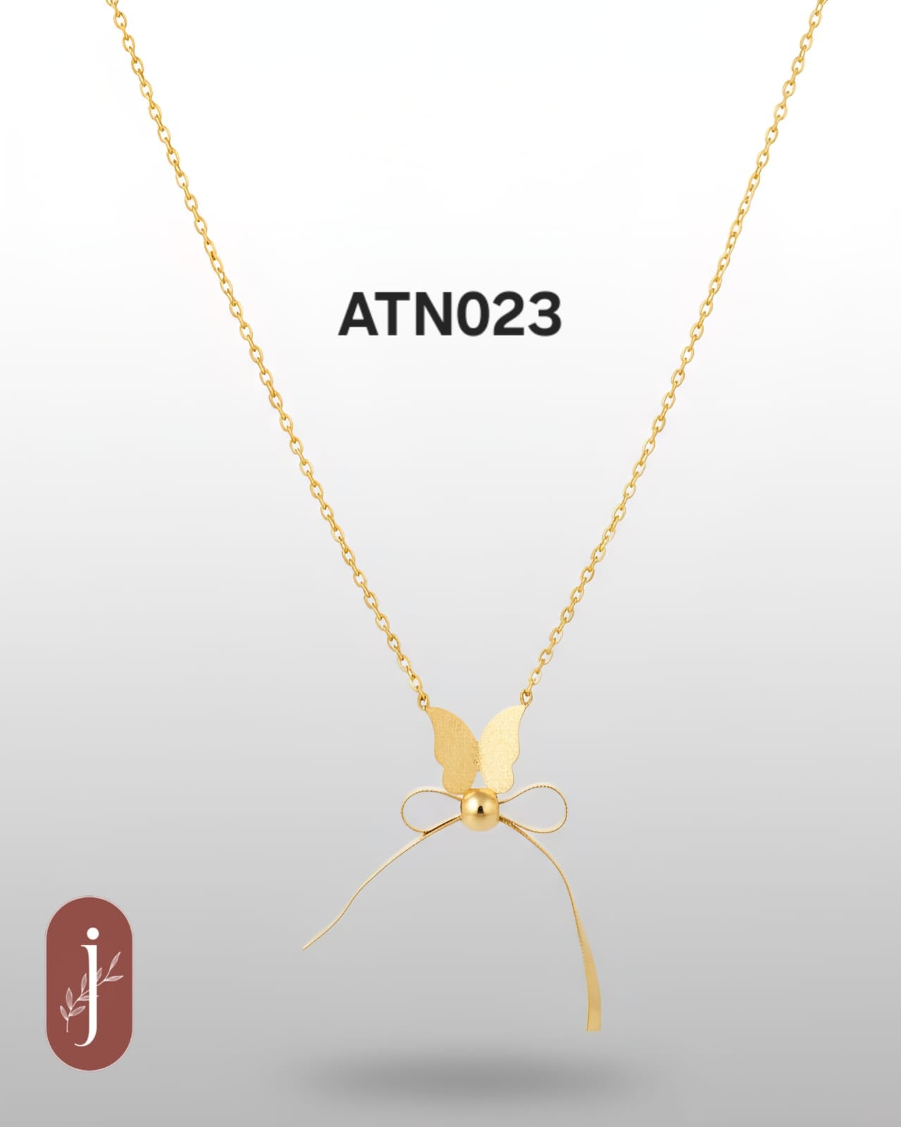 Anti Tarnish Gold Plated Butterfly Pendant Necklace - ATN023