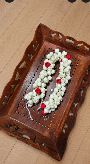 With Rose Bloomed Malli Double Layer String