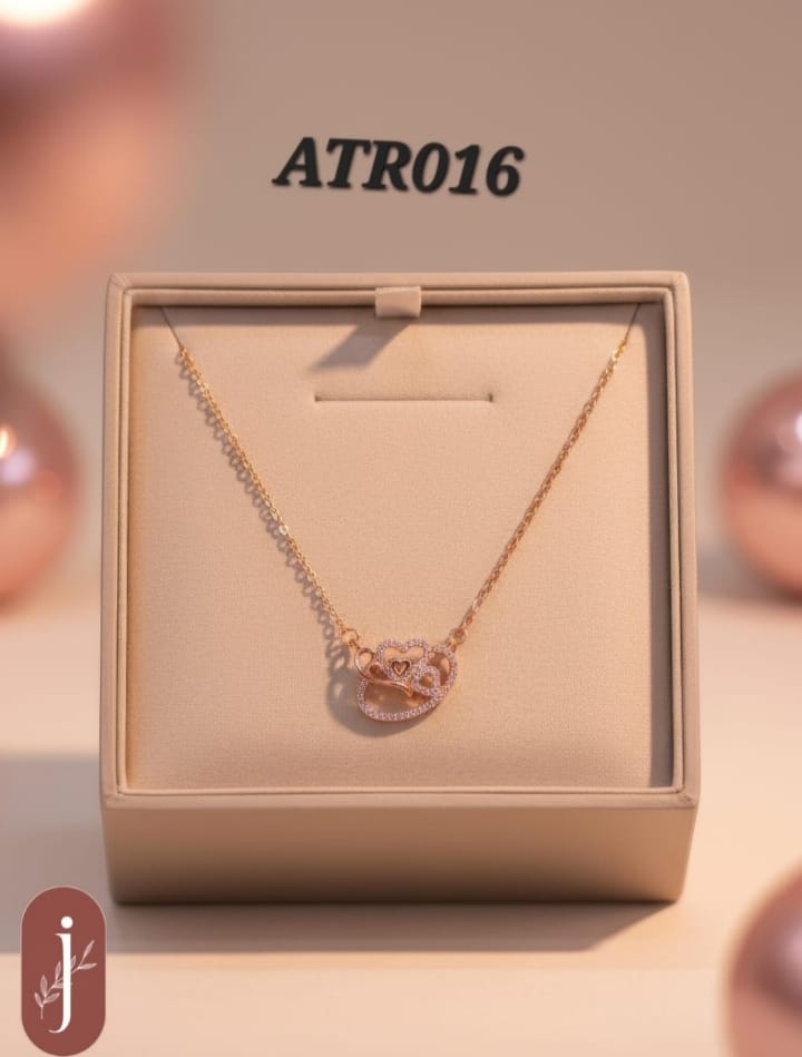 Anti Tarnish Rose Gold Oval Heart Pendant Necklace - ATR016