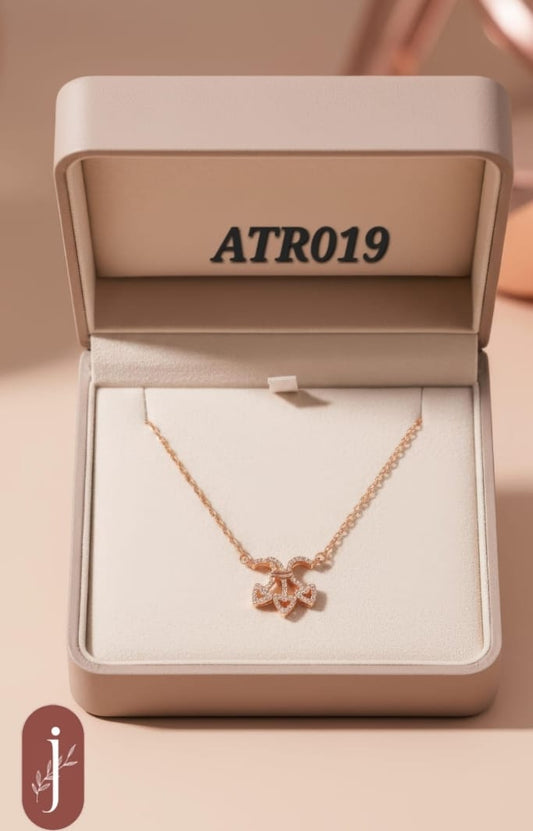 Anti Tarnish Rose Gold Three Heart Pendant Necklace - ATR019