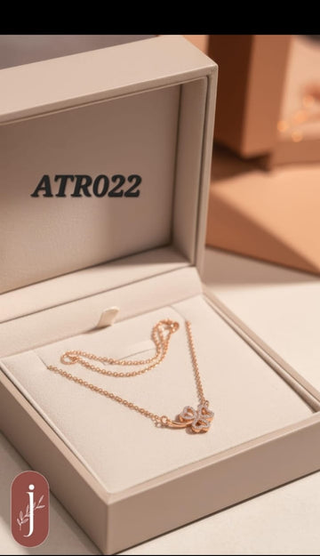 Anti Tarnish Rose Gold Flower Pendant Necklace - ATR022