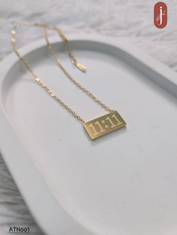 Anti Tarnish Gold Plated 11:11 Pendant Necklace  - ATN001
