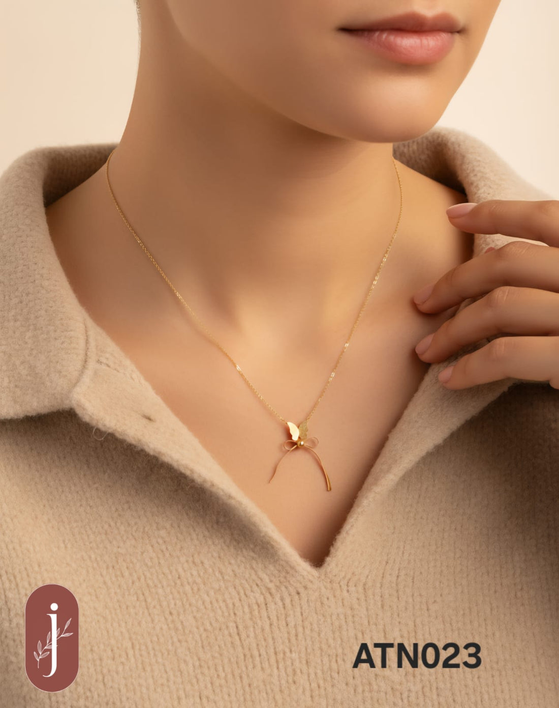 Anti Tarnish Gold Plated Butterfly Pendant Necklace  - ATN023