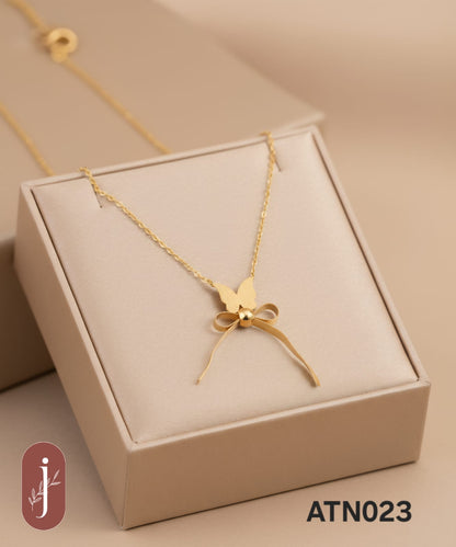 Anti Tarnish Gold Plated Butterfly Pendant Necklace  - ATN023