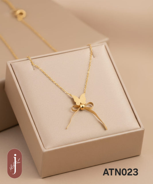Anti Tarnish Gold Plated Butterfly Pendant Necklace  - ATN023