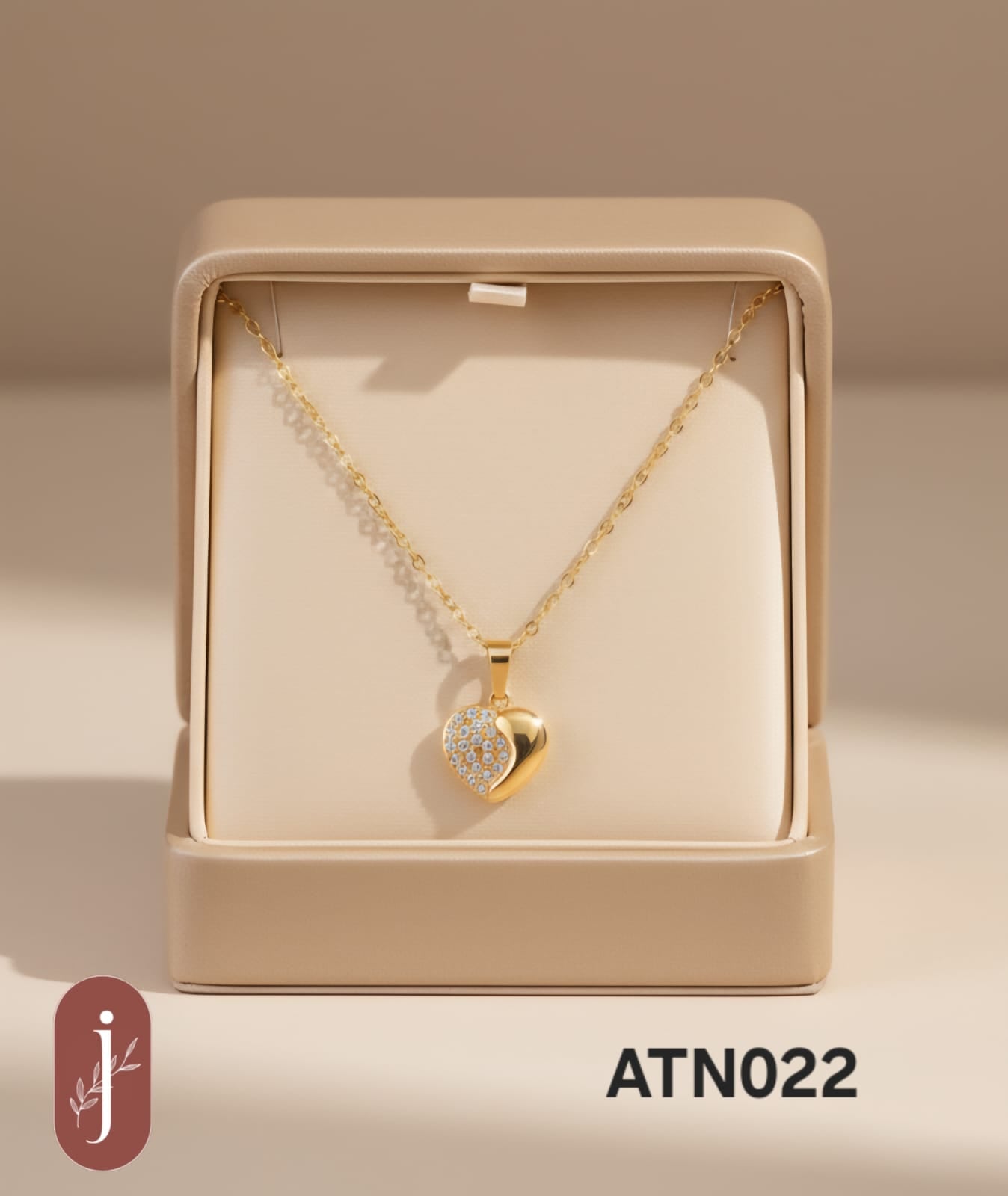 Anti Tarnish Gold Plated Heart Pendant Necklace  - ATN022