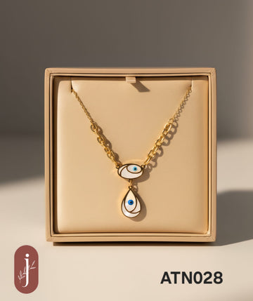 Anti Tarnish Gold Plated Evil Eye Pendant Necklace - ATN028