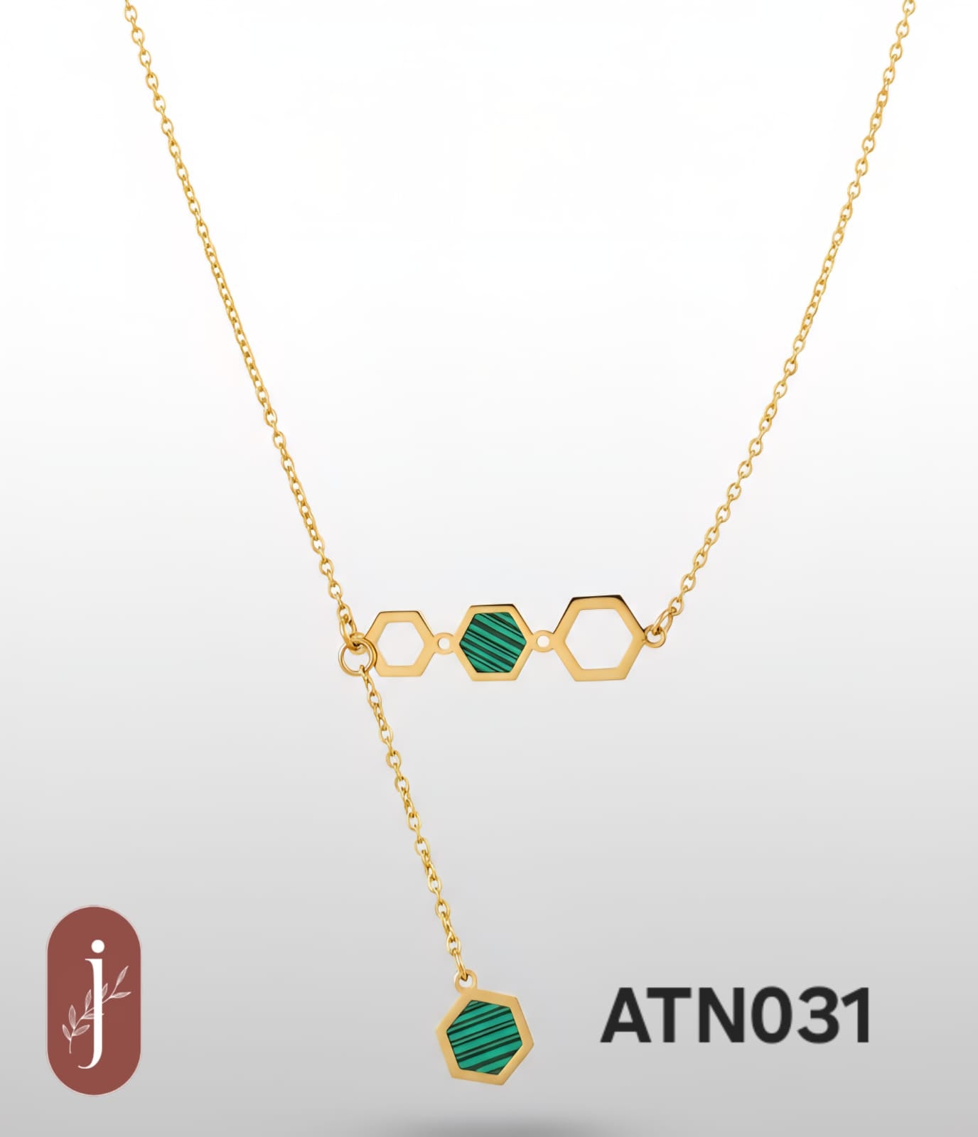 Anti Tarnish Gold Plated Three Circles Pendant Necklace - ATN031