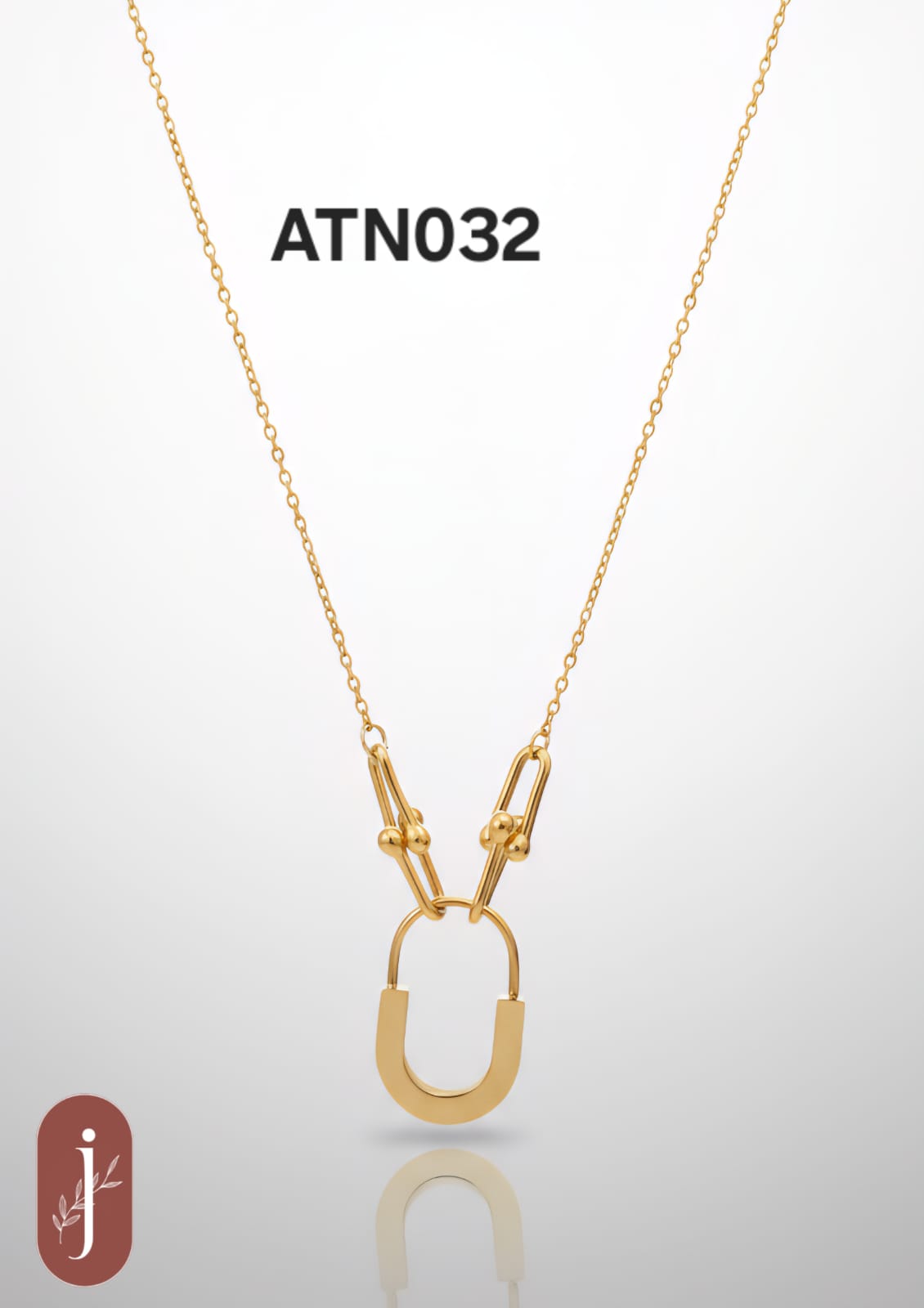 Anti Tarnish Gold Plated Lock Pendant  Necklace - ATN032