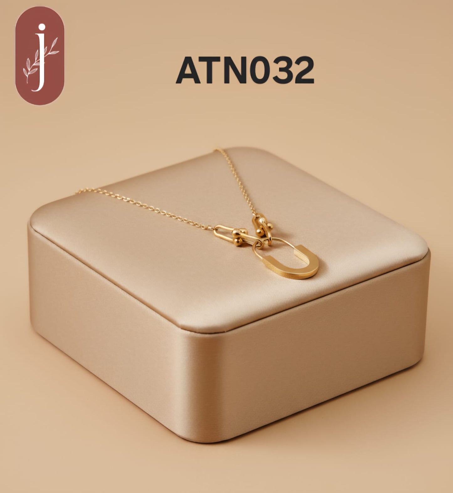 Anti Tarnish Gold Plated Lock Pendant  Necklace - ATN032