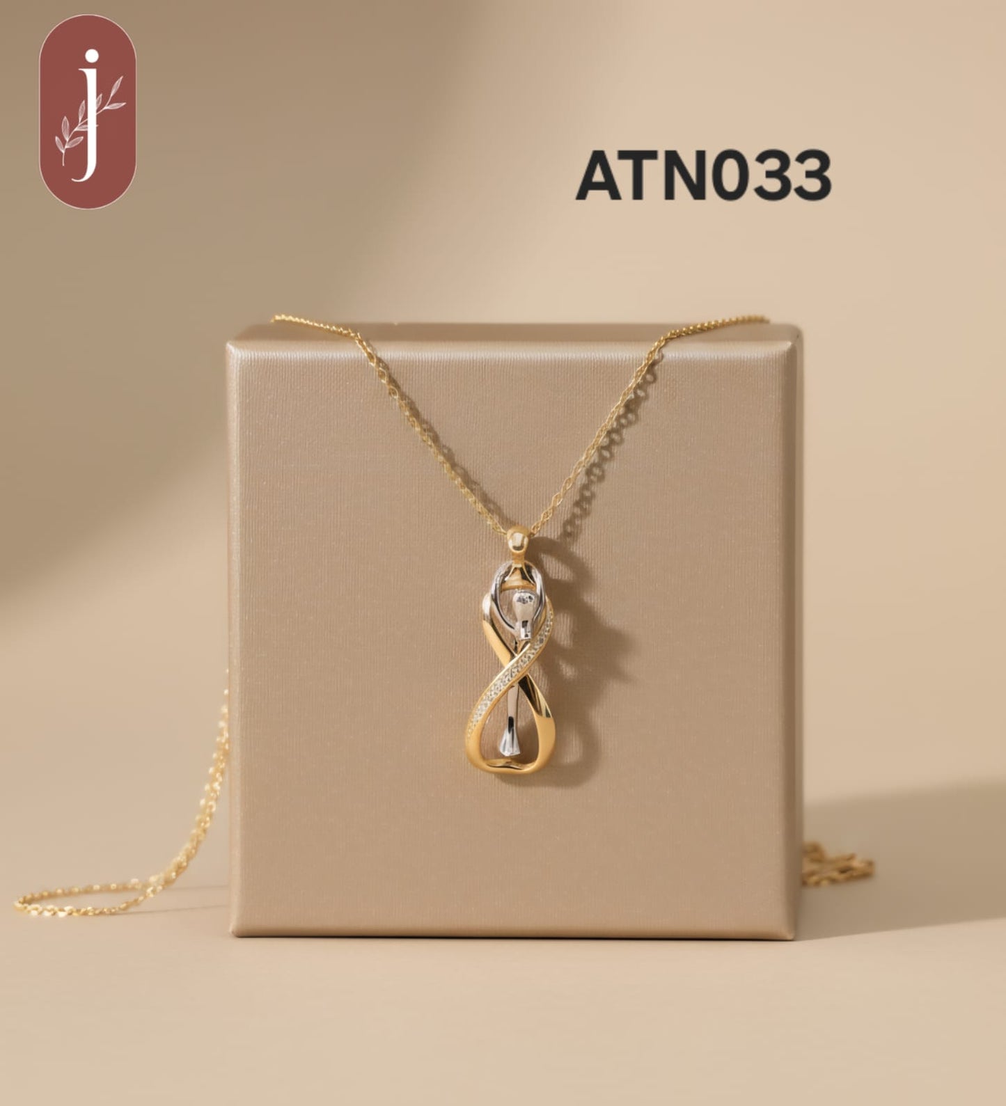Anti Tarnish Gold Plated Infinity Pendant Necklace  - ATN033