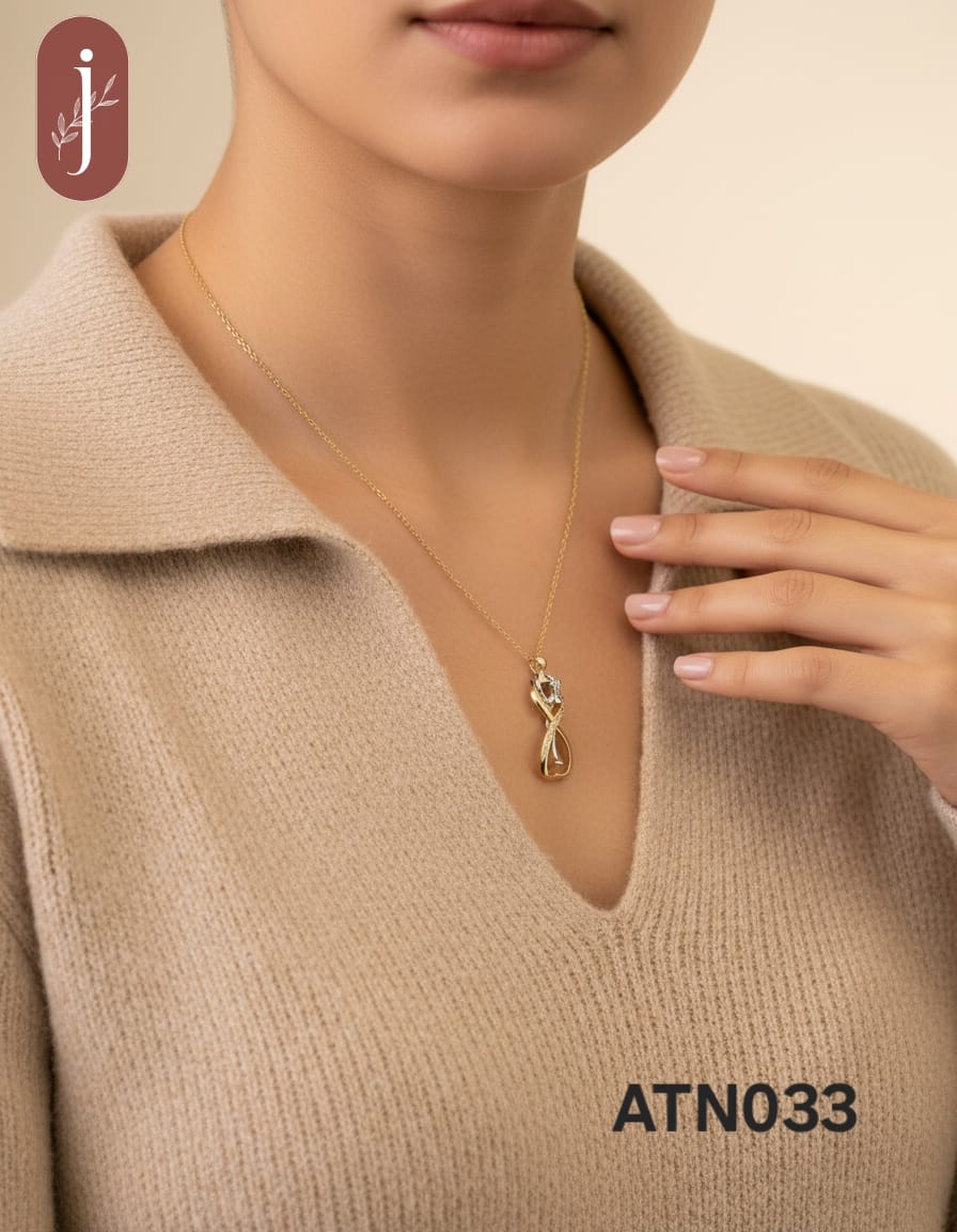 Anti Tarnish Gold Plated Infinity Pendant Necklace  - ATN033