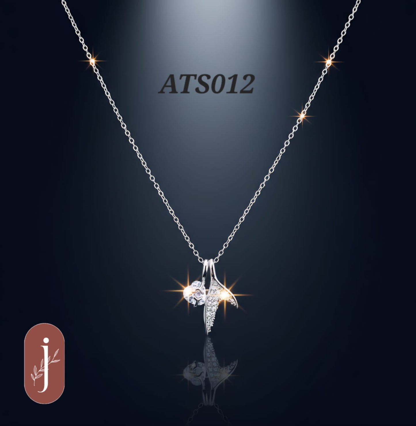 Anti Tarnish Silver Plated  Stone Pendant Necklace -ATS012