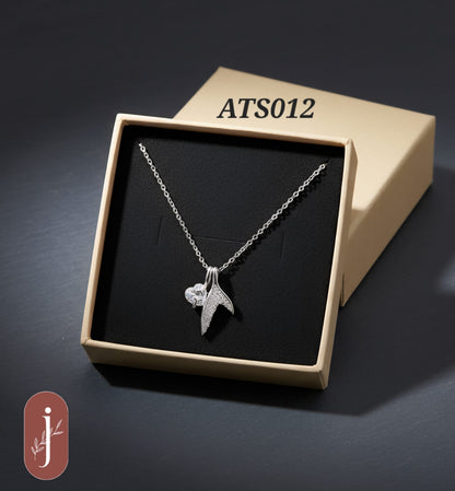 Anti Tarnish Silver Plated  Stone Pendant Necklace -ATS012