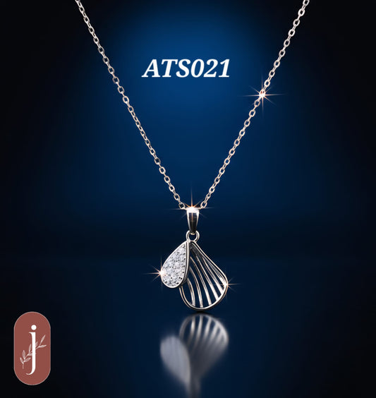 Anti Tarnish Silver Plated Leaf Pendant Necklace -ATS021