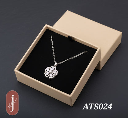 Anti Tarnish Silver Plated Flower Pendant Necklace -ATS024