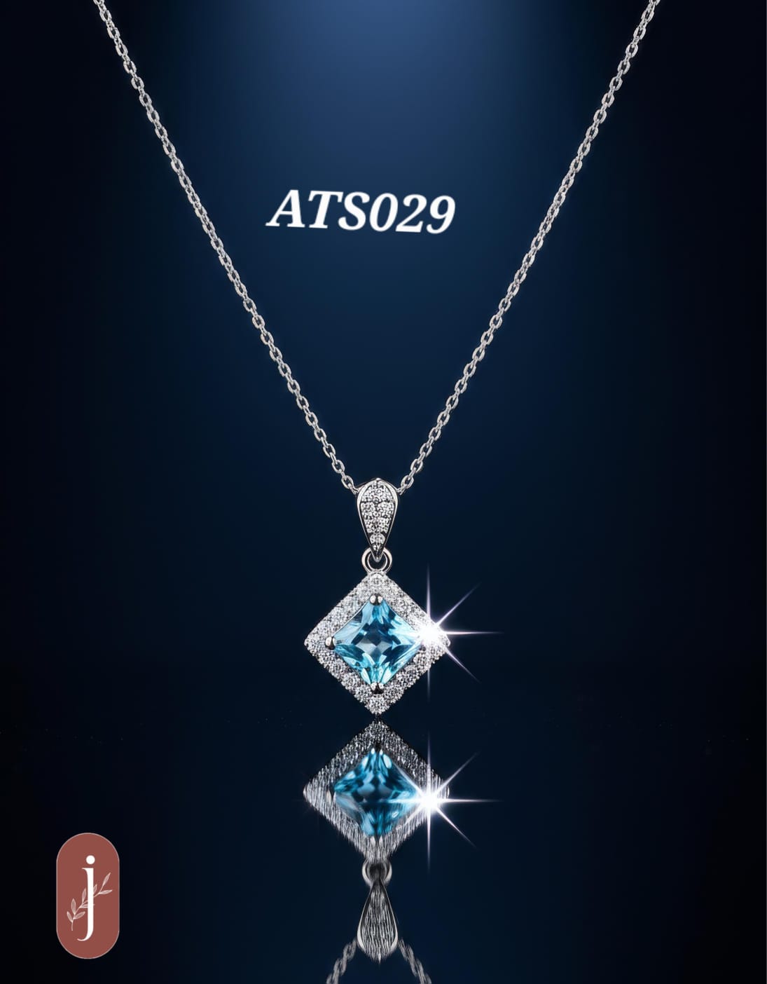 Anti Tarnish Silver Plated Diamond Shape Pendant Necklace -ATS029