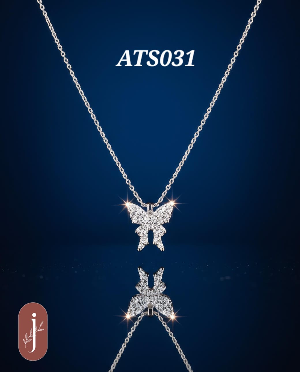 Anti Tarnish Silver Plated Butterfly Pendant Necklace -ATS031