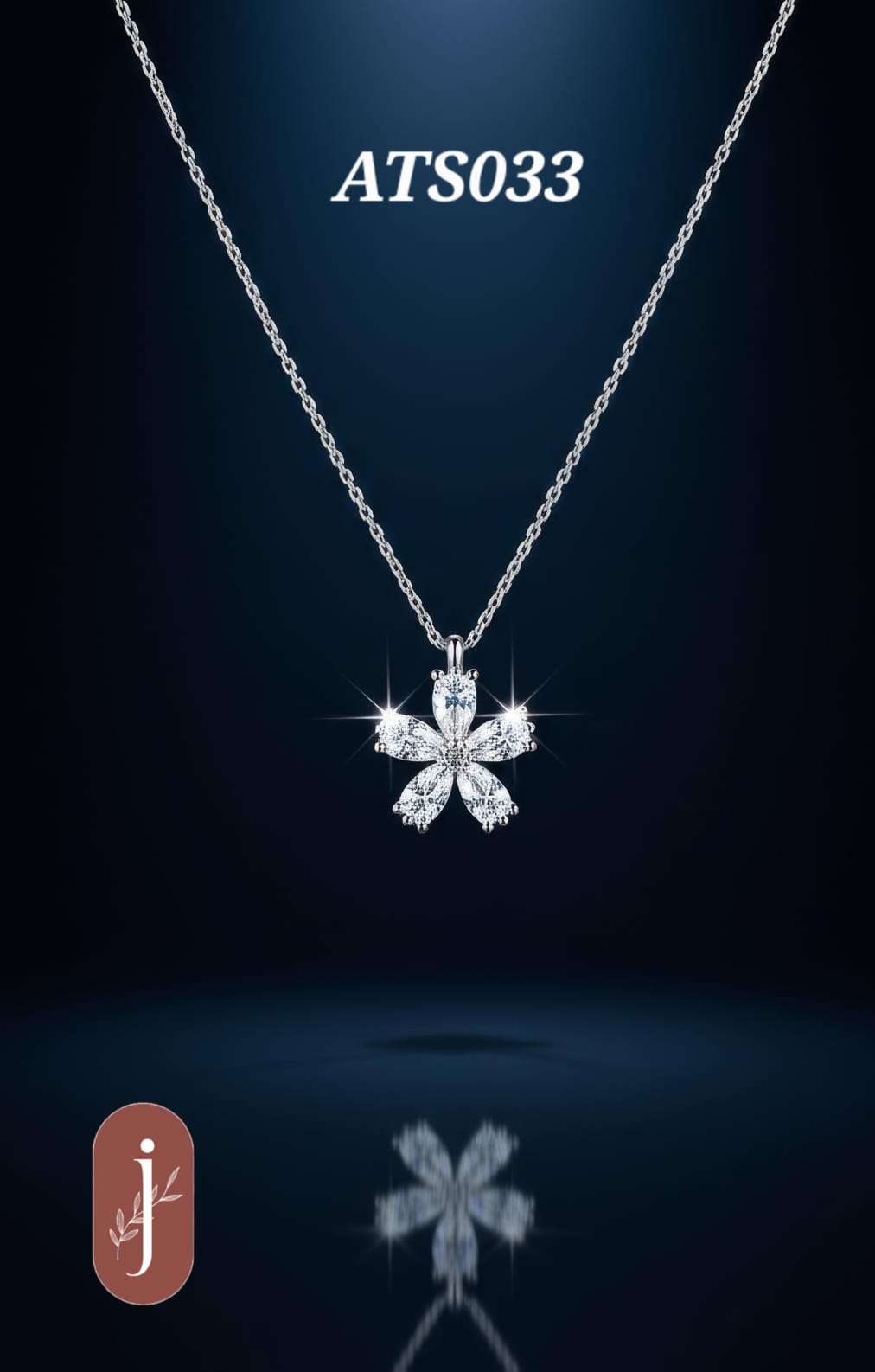 Anti Tarnish Silver Plated Flower Pendant Necklace -ATS033