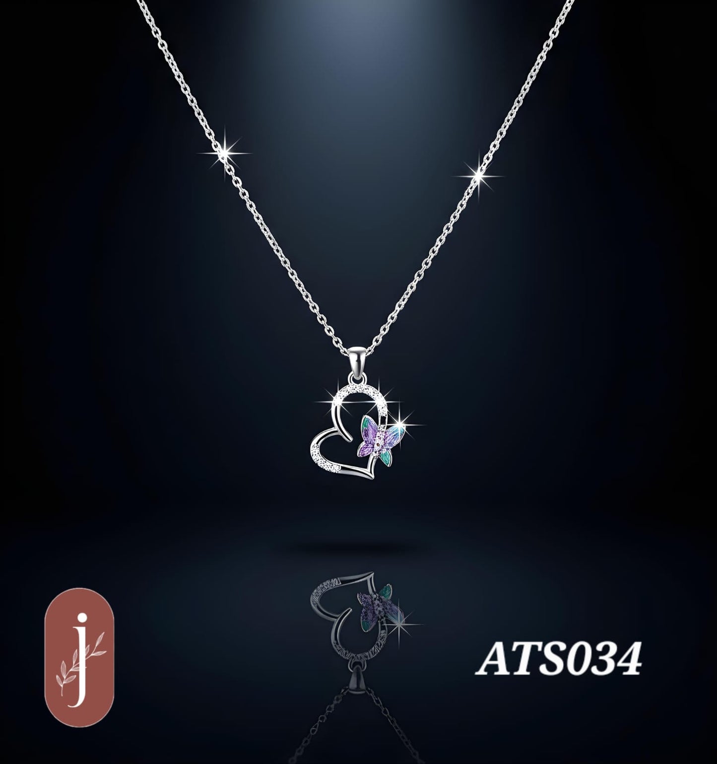 Anti Tarnish Silver Plated Heart Pendant Necklace -ATS034