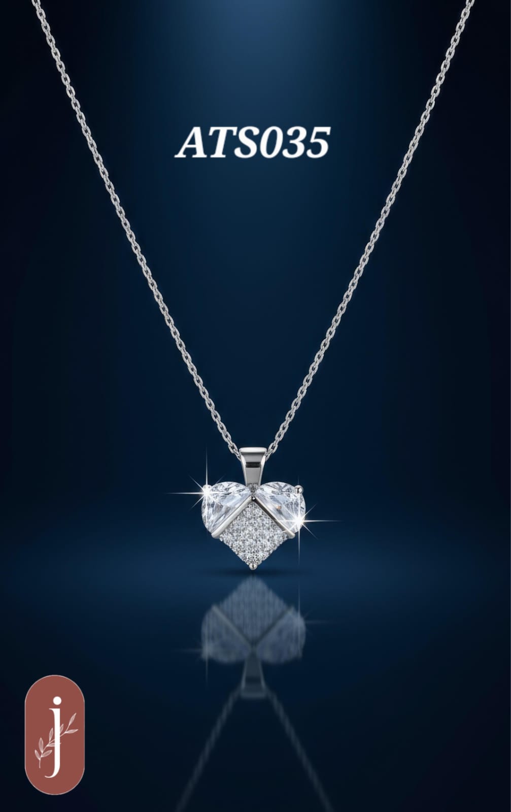 Anti Tarnish Silver Plated Stone Pendant Necklace -ATS035