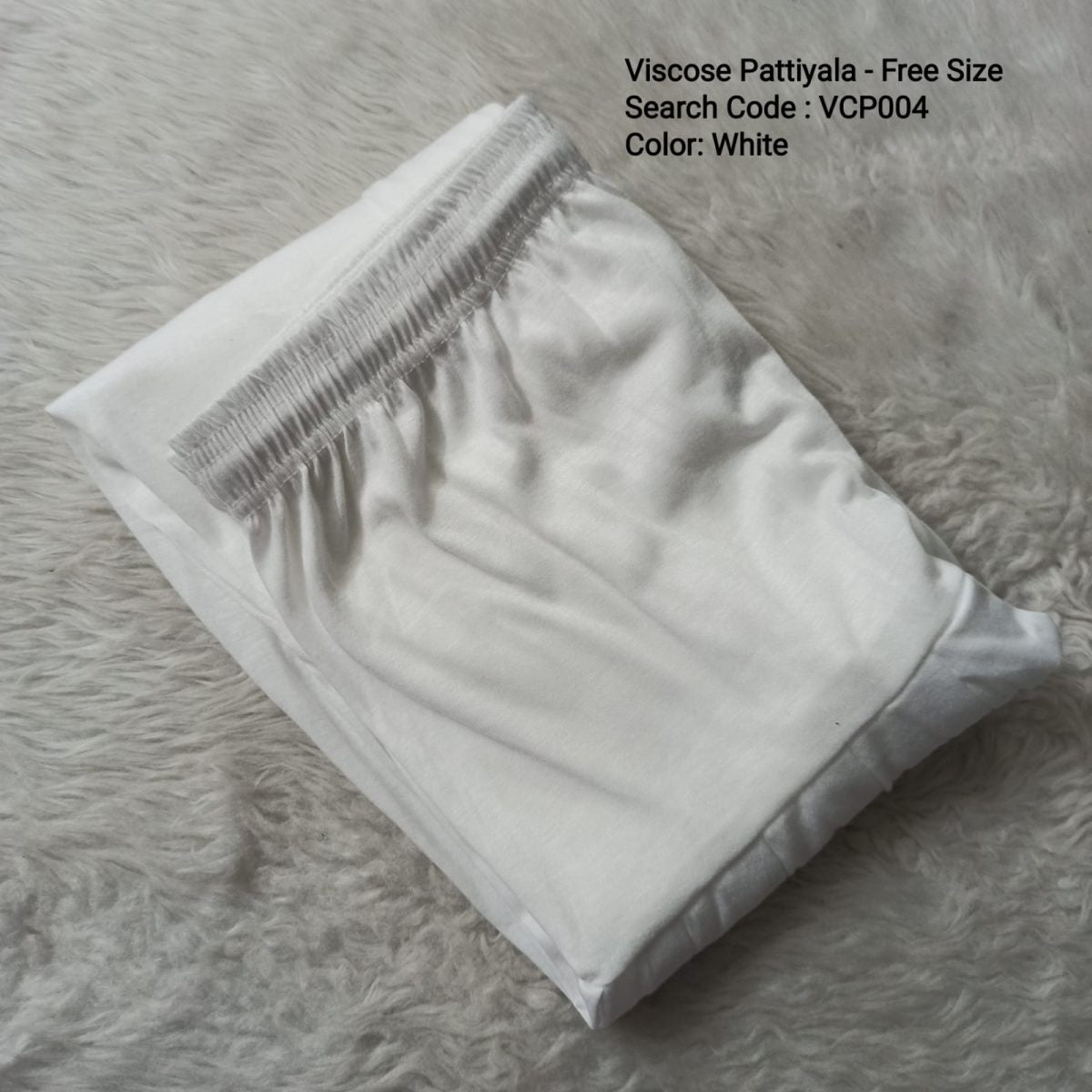 White Free Size Viscose Patiala - VCP004