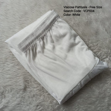 White Free Size Viscose Patiala - VCP004
