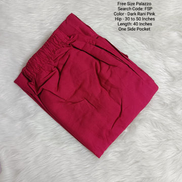 Dark Rani Pink Free Size Rayon Palazzo
