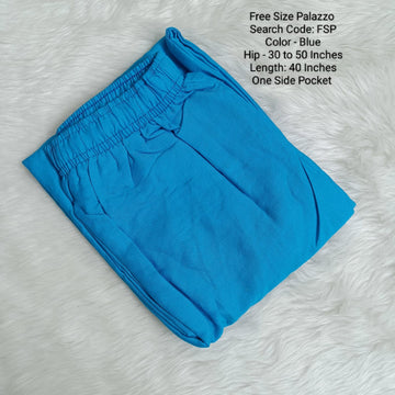 Blue Free Size Rayon Palazzo