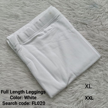 White Full Length Leggings - FL020