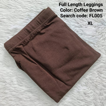 Coffee Brown Full Length Leggings - FL005