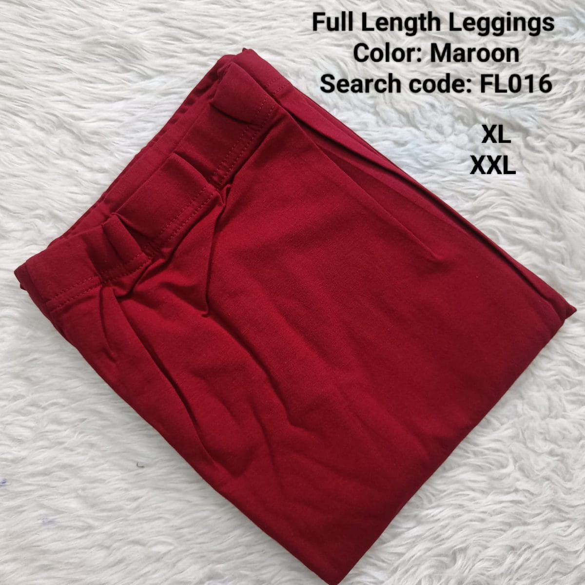 Maroon  Full Length Leggings - FL016