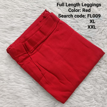 Red Full Length Leggings - FL009