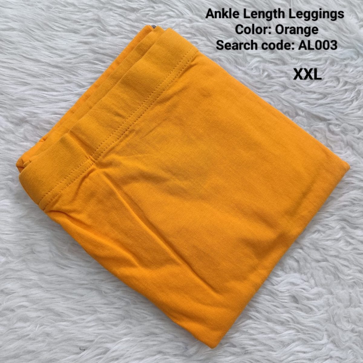 Orange Ankle  Length Leggings -AL009