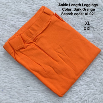 Dark Orange Ankle  Length Leggings -AL021