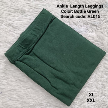 Bottle Green Ankle  Length Leggings -AL015