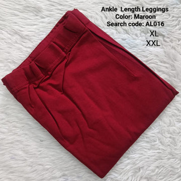 Maroon  Ankle  Length Leggings -AL016