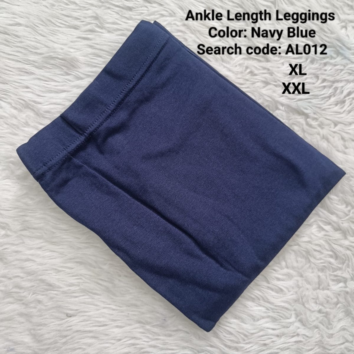 Navy Blue Ankle  Length Leggings -AL012