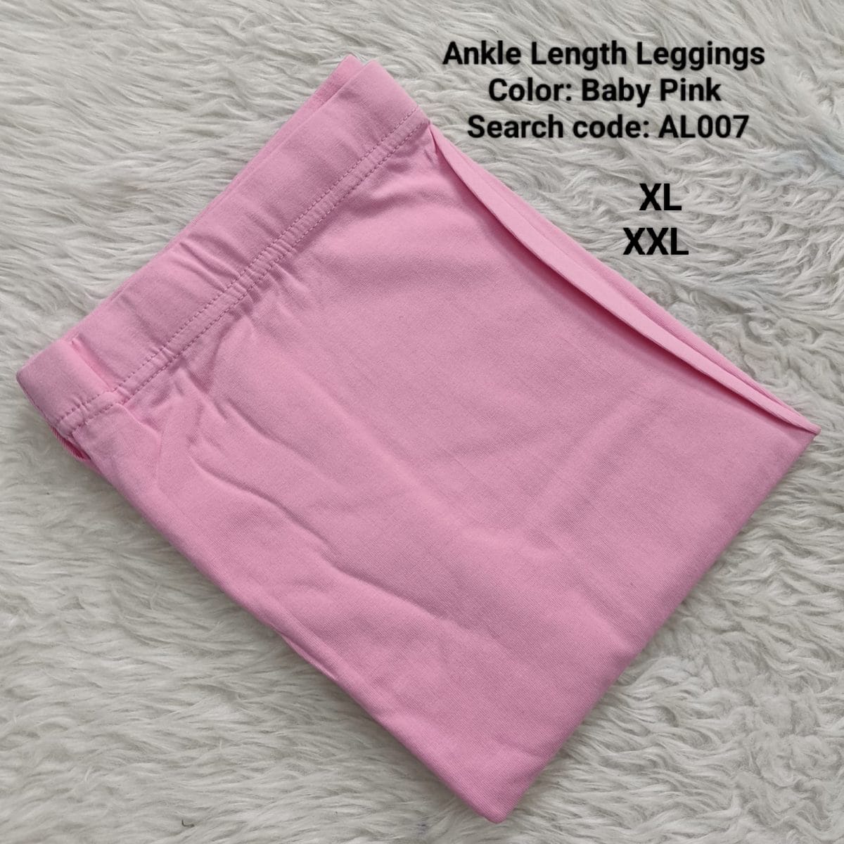 Baby Pink Ankle  Length Leggings -AL007