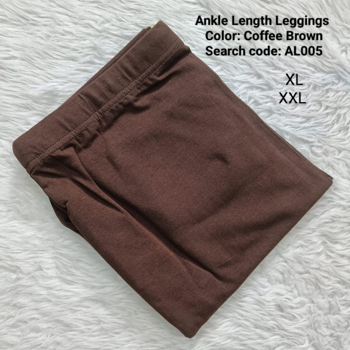 Coffee Brown Ankle  Length Leggings -AL005