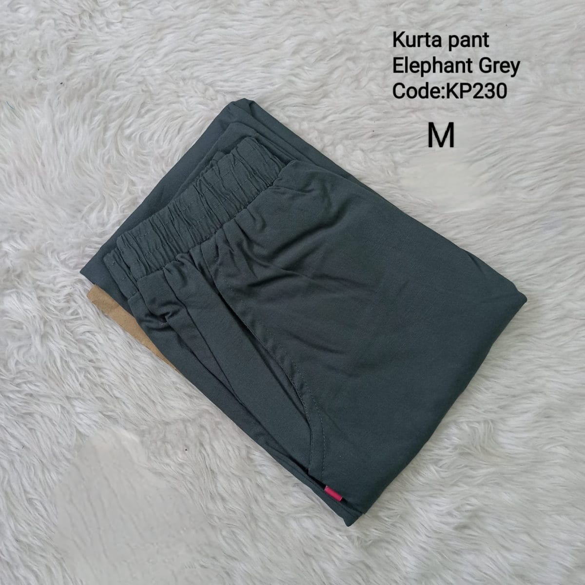 Elephant Grey Cotton Flex Kurta Pant - KP230