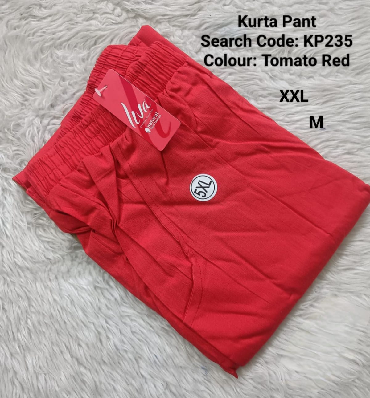 Tomato Red Cotton Flex Kurta Pant - KP235