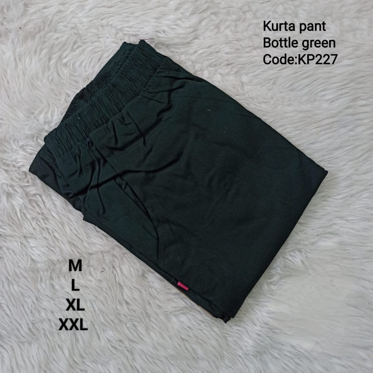 Bottle Green Cotton Flex Kurta Pant - KP227