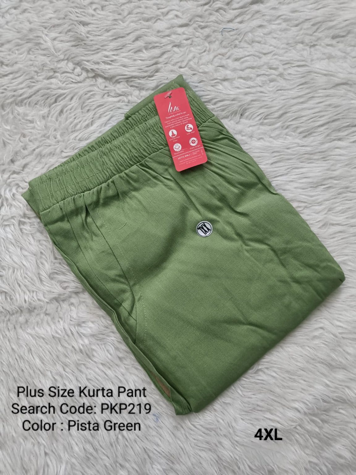 Pista Green Cotton Flex Kurta Pant Plus Size - PKP219