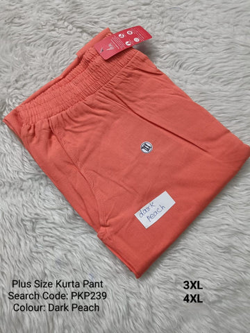 Dark Peach Cotton Flex Kurta Pant Plus Size - PKP239