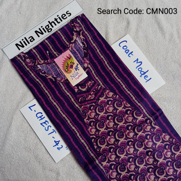 Pink Cotton Nila Coat Model Nighties - CMN003