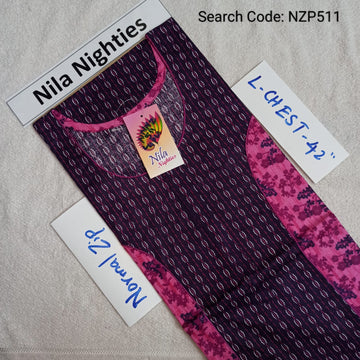 Pink Cotton Nila Normal Zip Nighties - NZP511