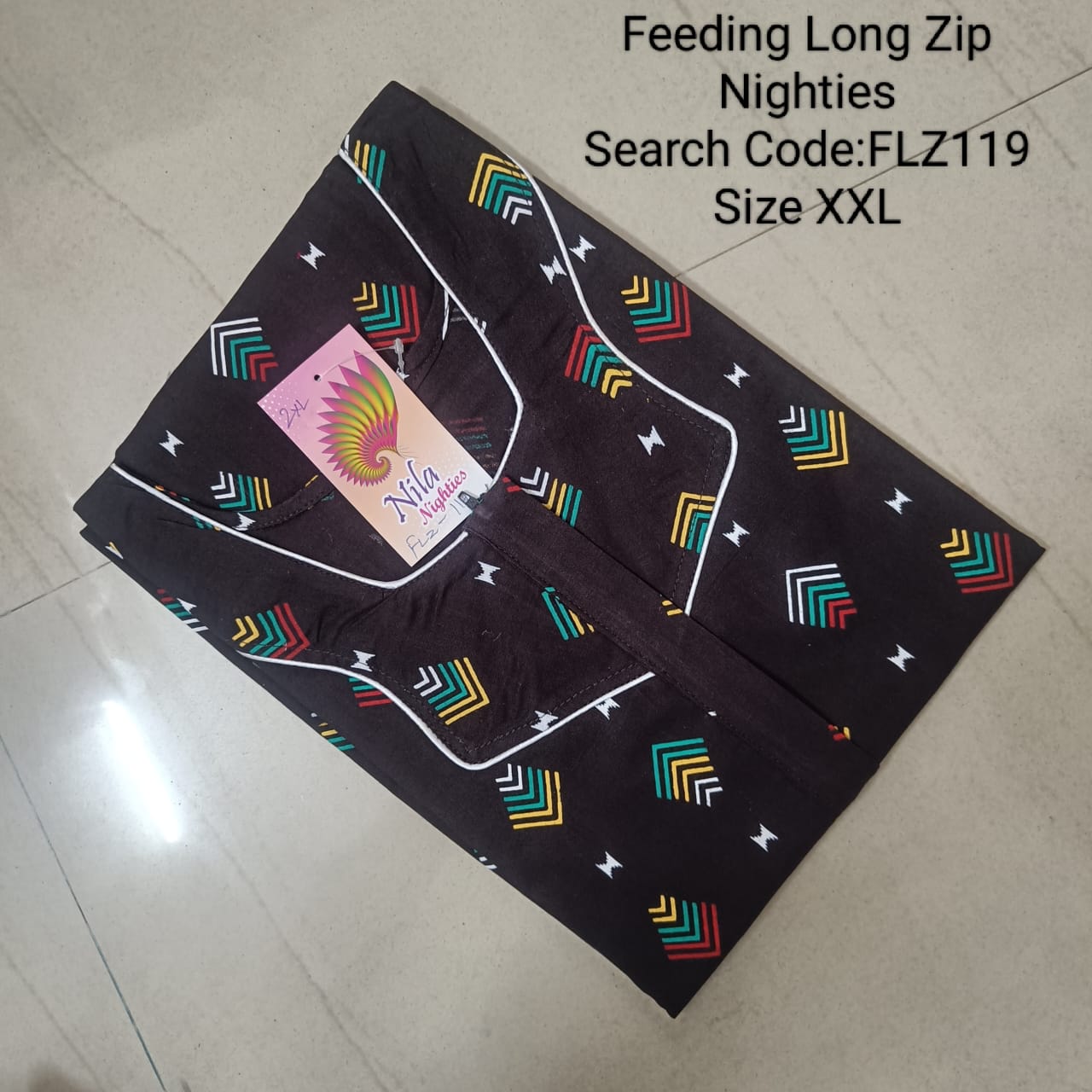 Brown Cotton Nila Feeding Nighties -FLZ119