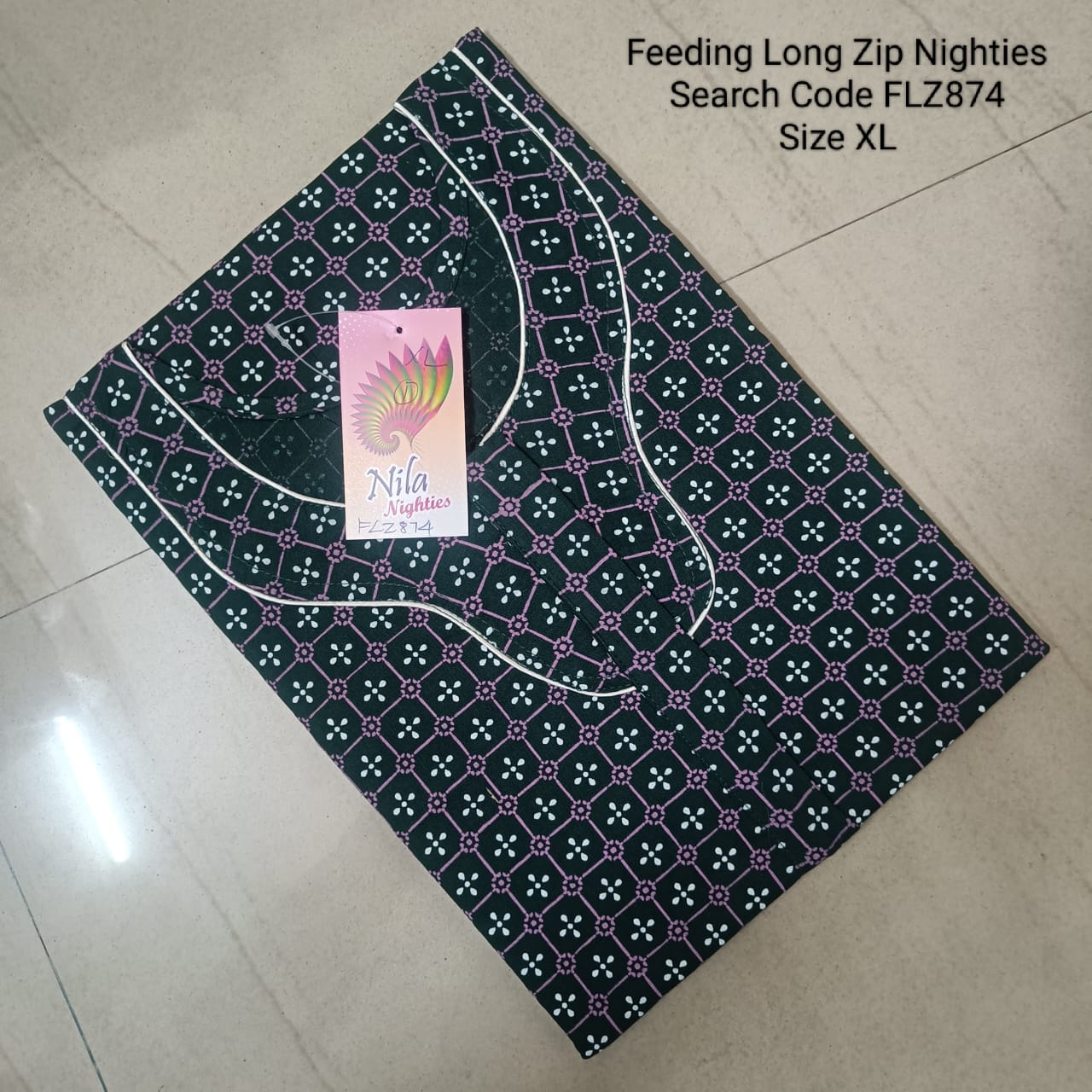 Blue Cotton Nila Feeding Nighties -FLZ874