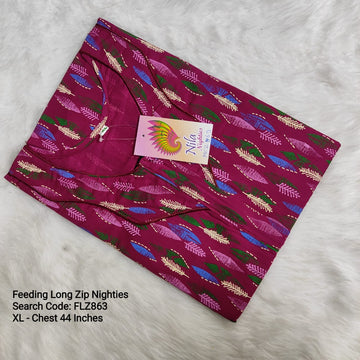 Pink Cotton Nila Feeding Nighties -FLZ863